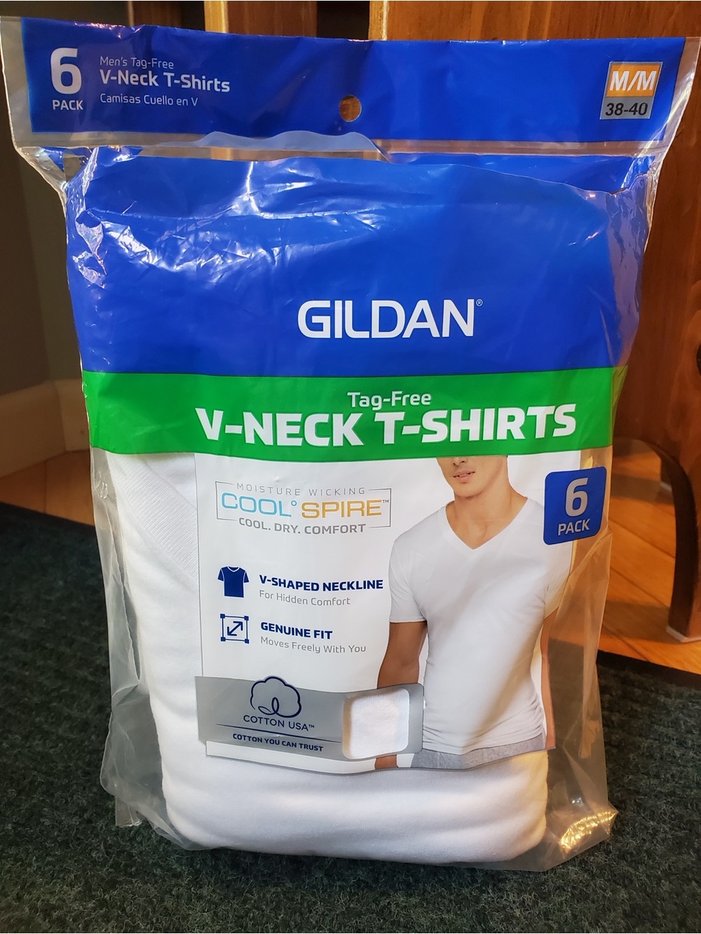 Gildan White Tag-Free V-Neck T-Shirts -5 included